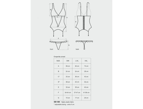 Gorset i stringi Emperita Obsessive XXL