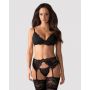 Komplet bielizny Obsessive z pasem do pończoch czarny S/M - 2