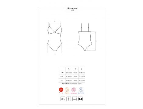Bielizna-Rosalyne body czerwone  S/M - 6