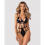 Body erotyczne wet look Obsessive Keira Lise czarne L/XL - 6