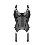 Gorset Arrowel transparentny koronkowy Obsessive czarny S/M - 3