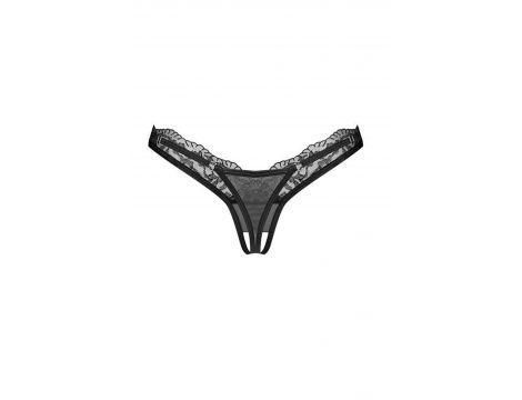 Stringi koronkowe otwarte Obsessive Arrowel czarne L/XL - 4