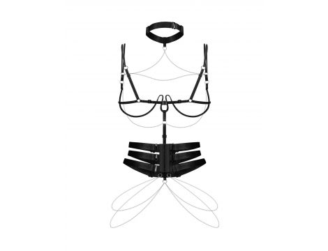 Uprząż Premisis Black Obsessive z fiszbinami S/M/L - 4