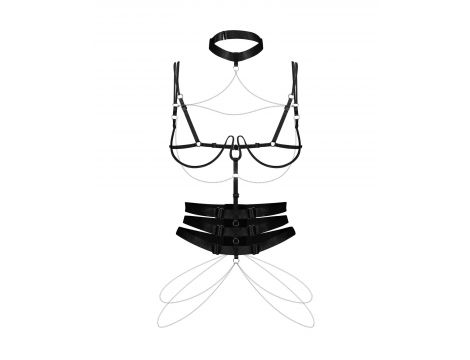 Uprząż Premisis Black Obsessive z fiszbinami S/M/L - 5