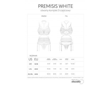 Otwarty trzyczęściowy komplet bielizny Premisis biały L/XL - 2