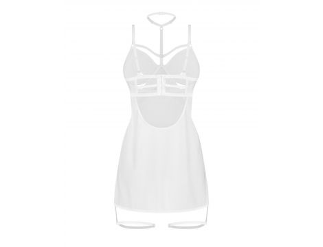 Koronkowe body z fiszbinami Obsessive Arrowel White 2XL/3XL - 3