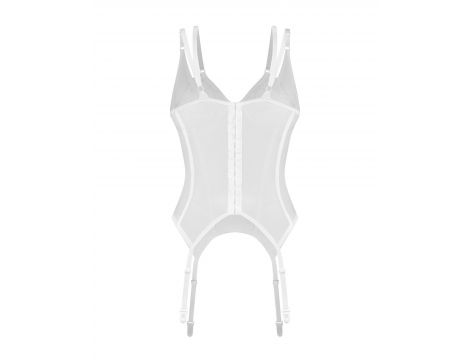 Gorset koronkowy przezroczysty Obsessive Arrowel biały L/XL - 3