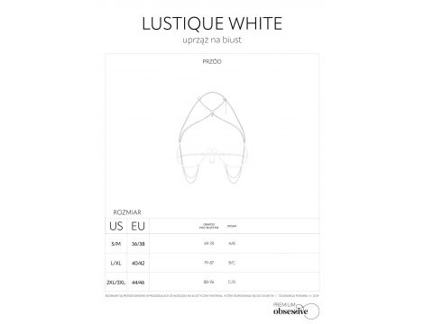 Uprząż na biust Lustique biała Obsessive S/M/L - 6