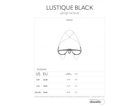 Uprząż na biust Lustique czarna Obsessive S/M/L - 9