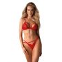 Komplet bielizny erotycznej Obsessive czerwony S/M - 7