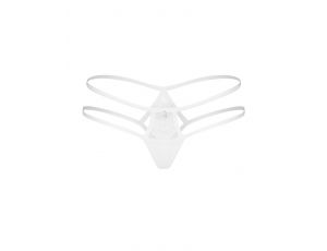 Figi otwarte Obsessive Arrowel White koronkowe L/XL