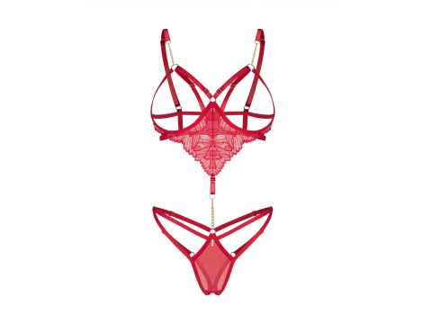Czerwone body otwarte Obsessive Matildea S/M - 3