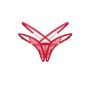 Koronkowe stringi otwarte Matildea Obsessive czerwone 2XL/3XL - 4