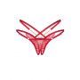 Koronkowe stringi otwarte Matildea Obsessive czerwone 2XL/3XL - 3
