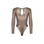 Body Soranna z długim rękawem Obsessive transparentne złote L/XL - 6