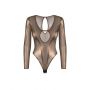 Body Soranna z długim rękawem Obsessive transparentne złote L/XL - 7