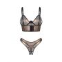 Komplet Obsessive Soranna top i stringi otwarte złoty L/XL - 7
