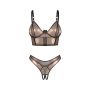 Komplet Obsessive Soranna top i stringi otwarte złoty L/XL - 8