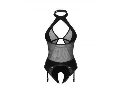 Body otwarte Obsessive Dominna imitacja skóry siateczka L/XL - 3