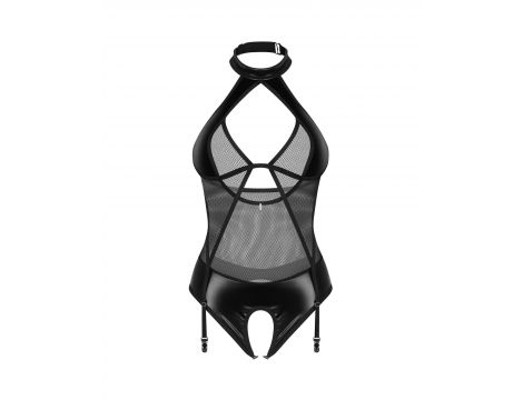 Body otwarte Obsessive Dominna imitacja skóry siateczka L/XL - 6