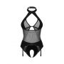 Body otwarte Obsessive Dominna imitacja skóry siateczka L/XL - 4