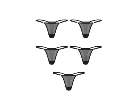 5pak stringów Violami Obsessive transparentnych z cyrkoniami L/XL - 2