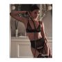 Komplet bielizny Obsessive Lune Bellis transparentny w paski czarny XL/2XL - 10