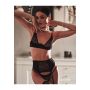 Komplet bielizny Obsessive Lune Bellis transparentny w paski czarny XL/2XL - 8
