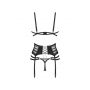 Komplet bielizny Obsessive Lune Bellis transparentny w paski czarny XL/2XL - 12