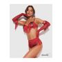 Komplet bielizny erotycznej otwarty Obsessive Rossay Red S/M - 3