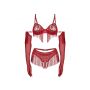 Komplet bielizny erotycznej otwarty Obsessive Rossay Red S/M - 7