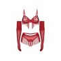 Komplet bielizny erotycznej otwarty Obsessive Rossay Red S/M - 6