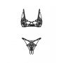 Komplet bielizny erotycznej Luise Sublim Black otwarty L/XL Obsessive - 7