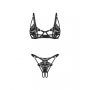Komplet bielizny erotycznej Luise Sublim Black otwarty L/XL Obsessive - 6