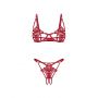 Komplet bielizny Luise Sublim Red otwarty S/M Obsessive - 9