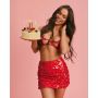 Komplet bielizny Luise Sublim Red otwarty Obsessive L/XL - 5