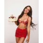 Komplet bielizny Luise Sublim Red otwarty Obsessive L/XL - 3