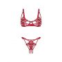 Komplet bielizny Luise Sublim Red otwarty Obsessive L/XL - 9