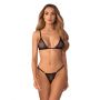 Komplet bielizny erotycznej Wet Me Obsessive transparentny czarny L/XL - 4