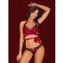 Bielizna-Sensuelia komplet 2-częściowy czerwony L/XL - 2