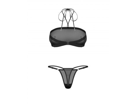 Siatieczkowy transparentny komplet bielizny Obsessive Orinelle L/XL - 7