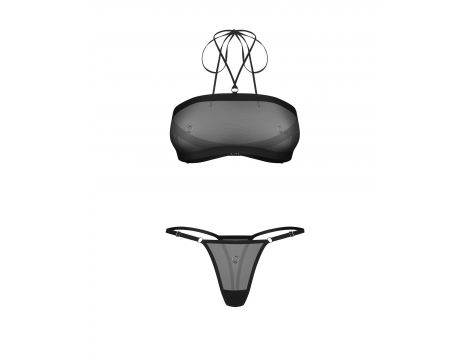 Siatieczkowy transparentny komplet bielizny Obsessive Orinelle L/XL - 6