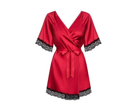 Bielizna-Sensuelia szlafrok czerwony  S/M - 3