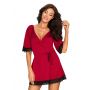 Bielizna-Sensuelia szlafrok czerwony  S/M - 3