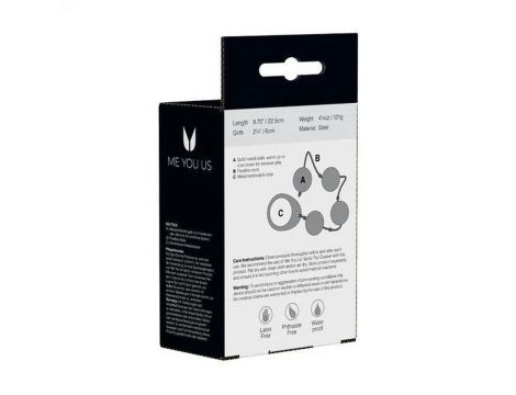 Kulki- Me You Us Heavy Metal Anal Beads Silver - 3