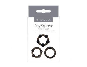 Me You Us Easy Squeeze Cock Ring Set Black