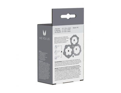 Me You Us Easy Squeeze Cock Ring Set Black - 3