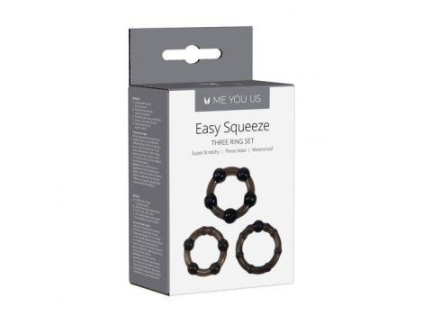 Me You Us Easy Squeeze Cock Ring Set Black - 4