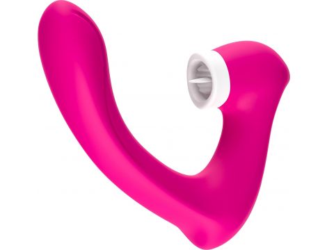 Stymulator silicone 2*9 vibration function Rose Red - 8