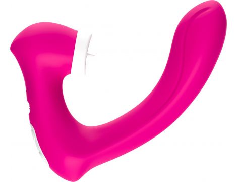 Stymulator silicone 2*9 vibration function Rose Red - 6